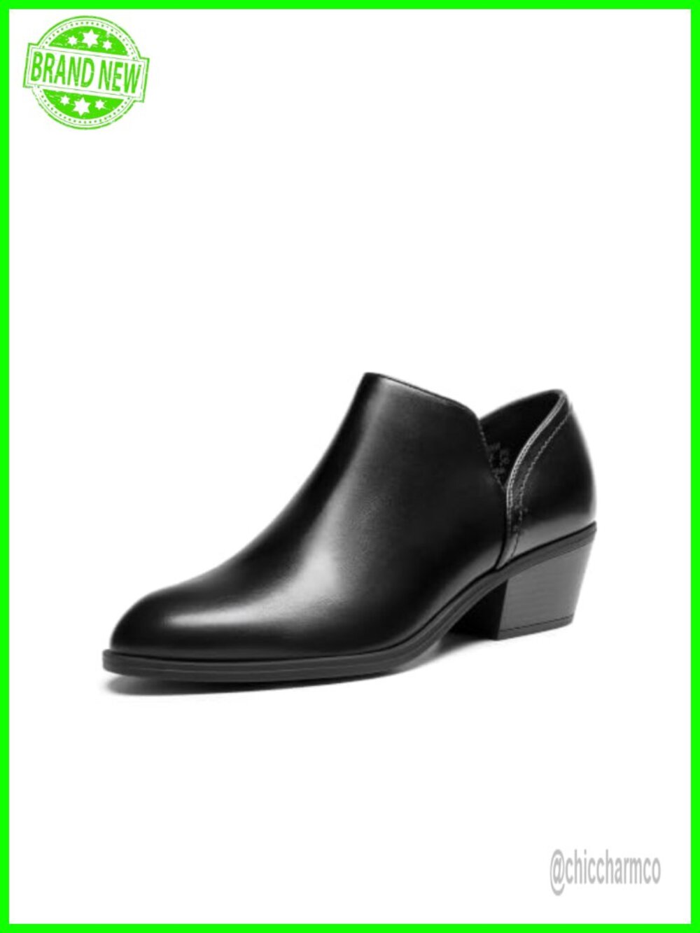Women's Faux Leather Ankle Boots Chunky Block Heel Side Zip Booties